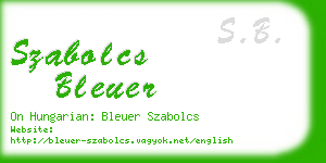 szabolcs bleuer business card